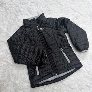 REI Girls Puffer Jacket XXS 2XS Black Kids Quilted Show Winter Warm School Puffy